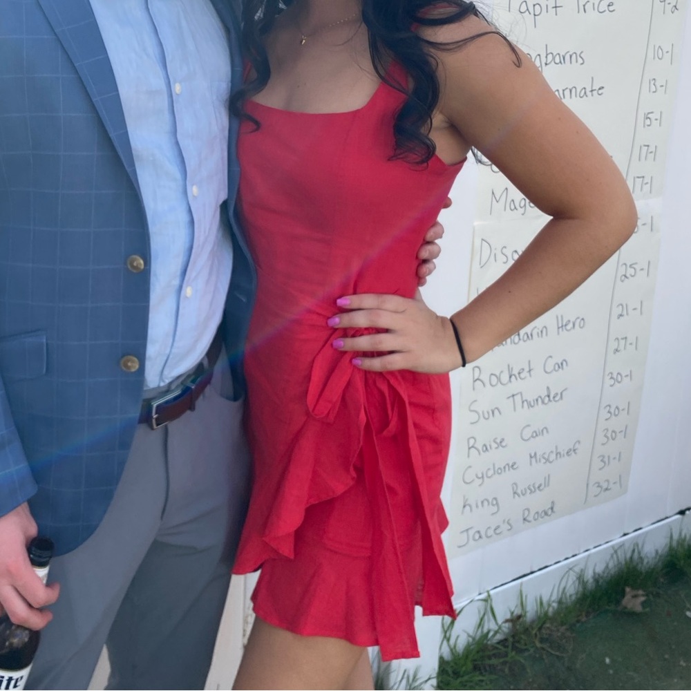 Elegant Red Wrap Dress